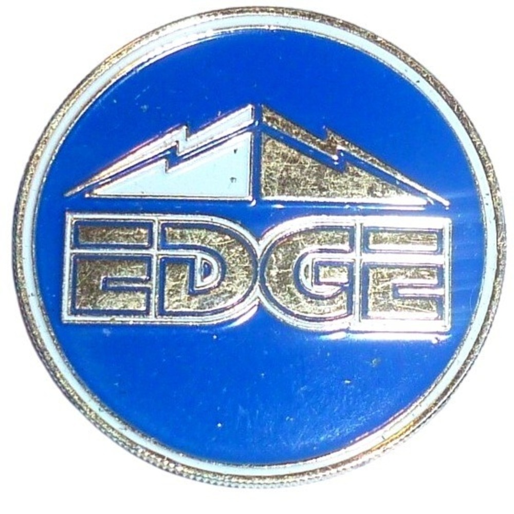 Vintage Edge Sports Referee Flip Coin Blue Enamel Soccer Token‎ Heads Tails